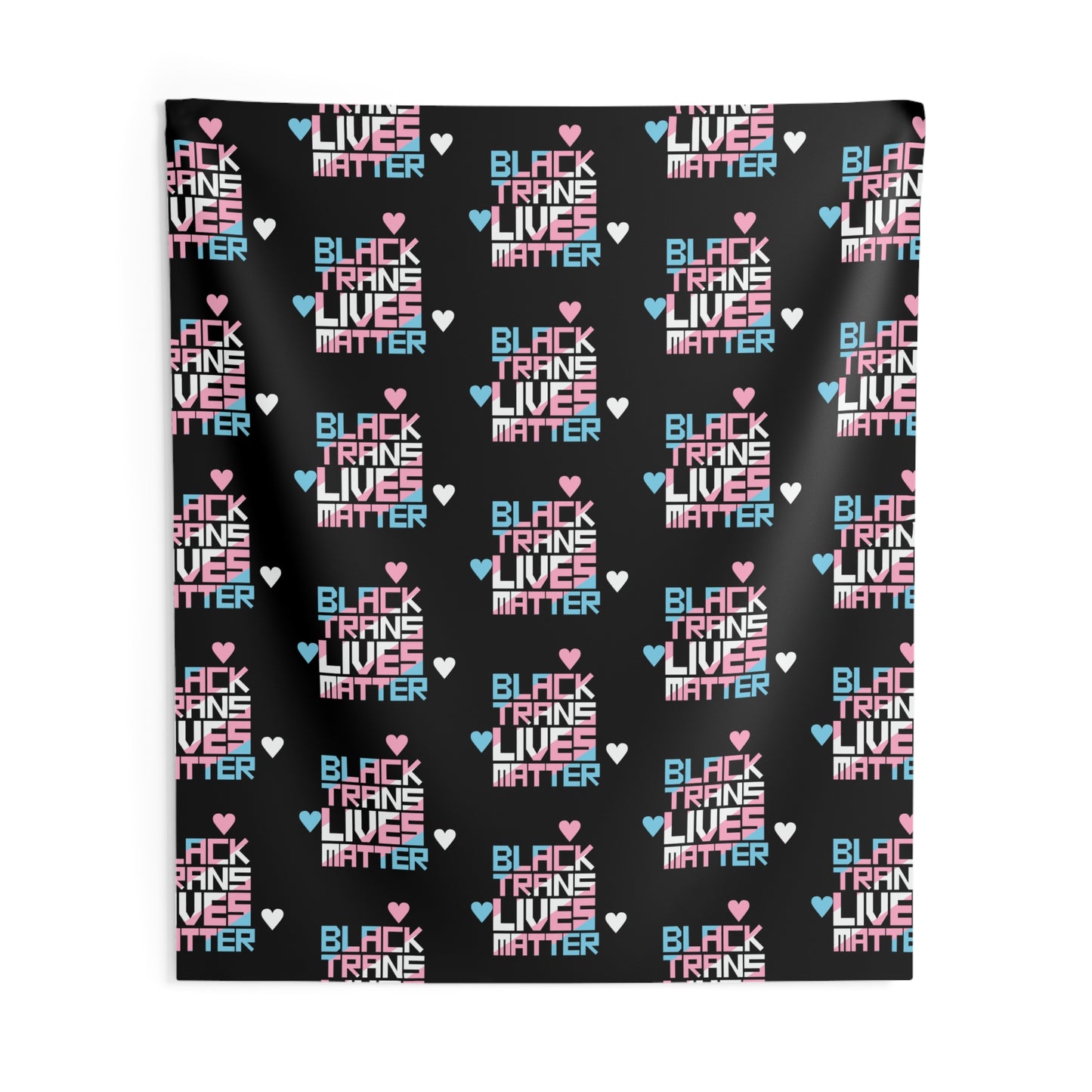 BLACK TRANS LIVES MATTER Indoor Wall Tapestry - San Francisco Tenderloin Deco on Black