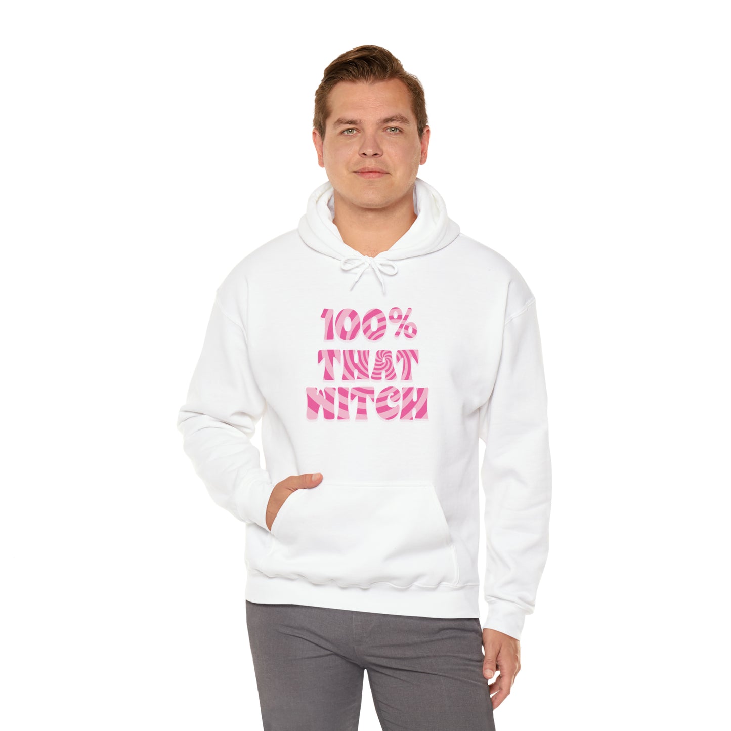 100% THAT WITCH Hoodie - pink deco spiral