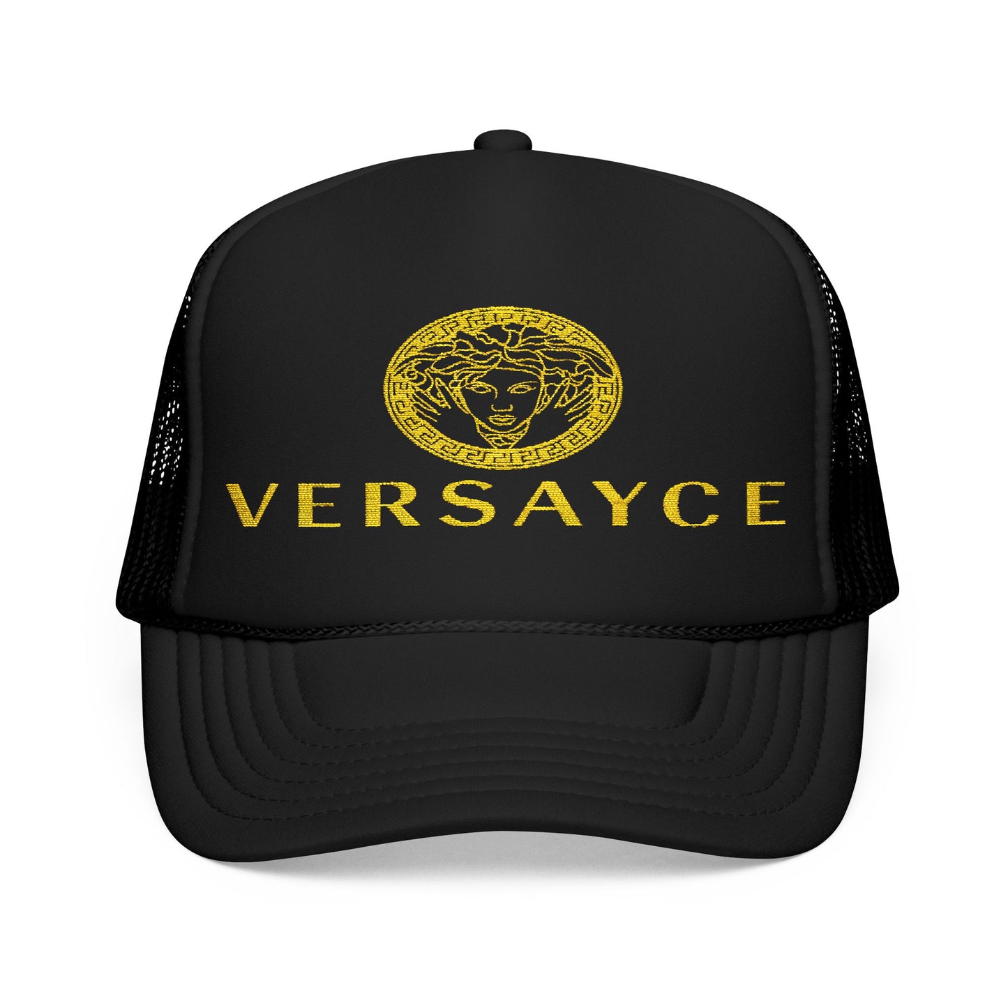 VERSAYCE Gold Logo Embroidered Trucker Hat