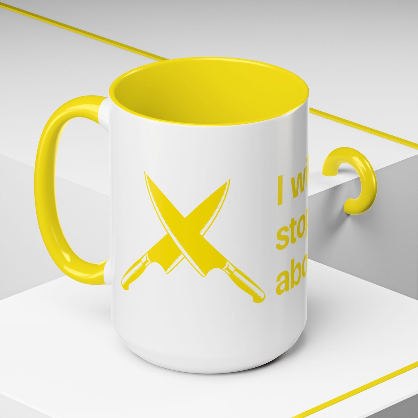 I will never stop worrying about Britney, White with Yellow Accent Coffee Mug (11, 15oz)
