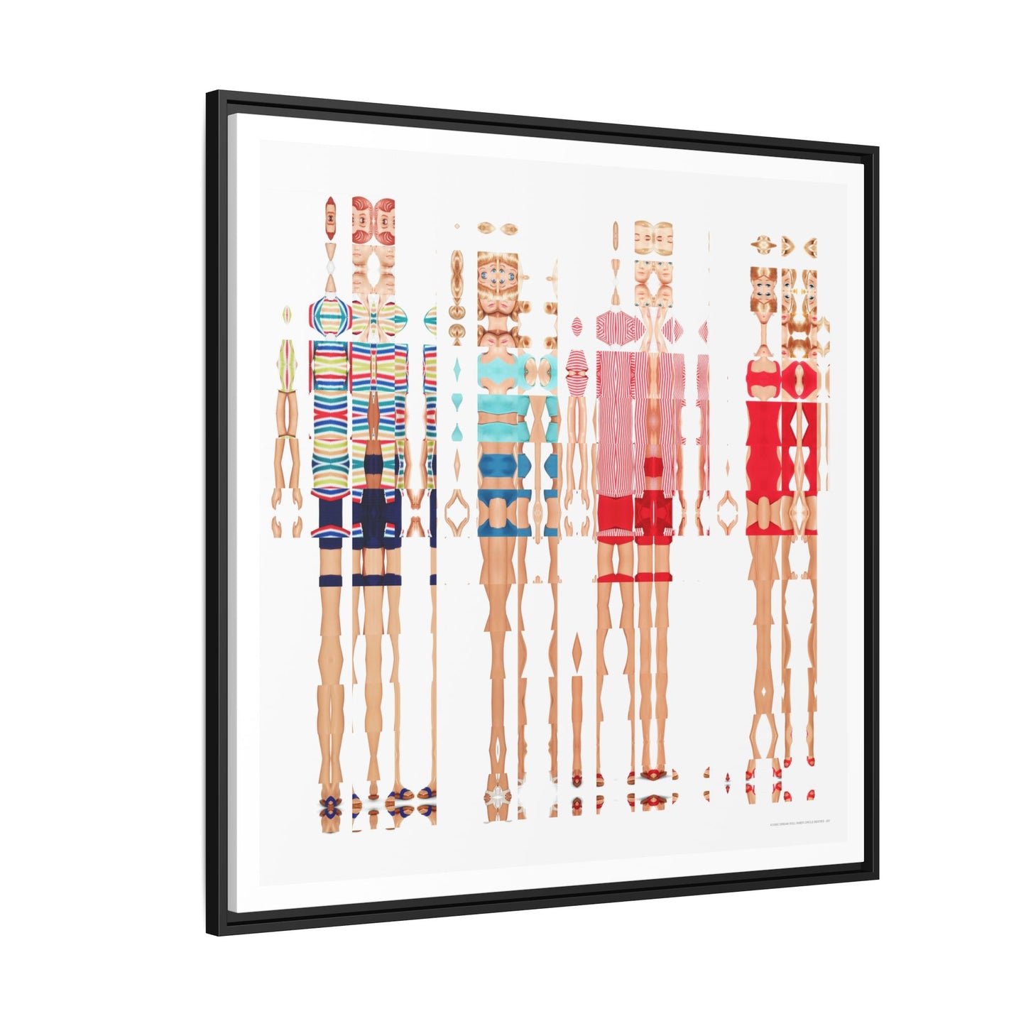 Iconic Dream Doll Inner Circle Besties Abstract Portrait Collage Art — Matte Canvas, Framed (Multi-color options)