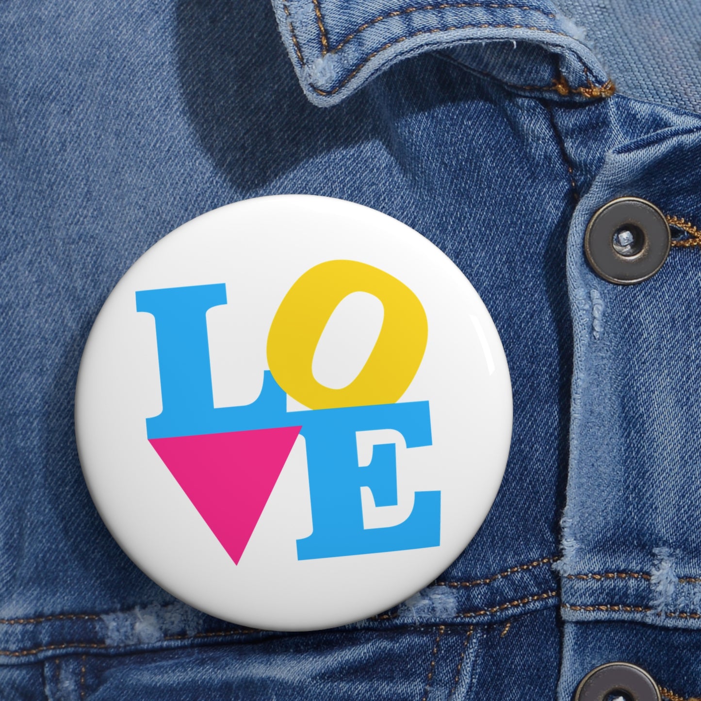 LOVE Pansexual Pride Colors Pin Button