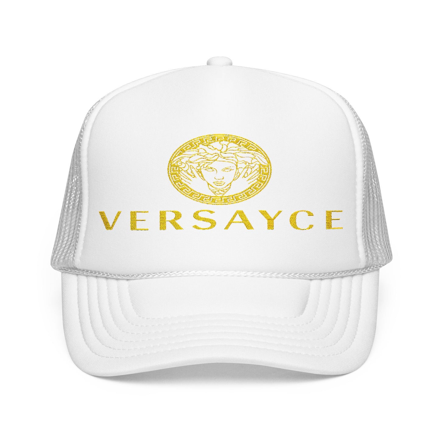 VERSAYCE Gold Logo Embroidered Trucker Hat