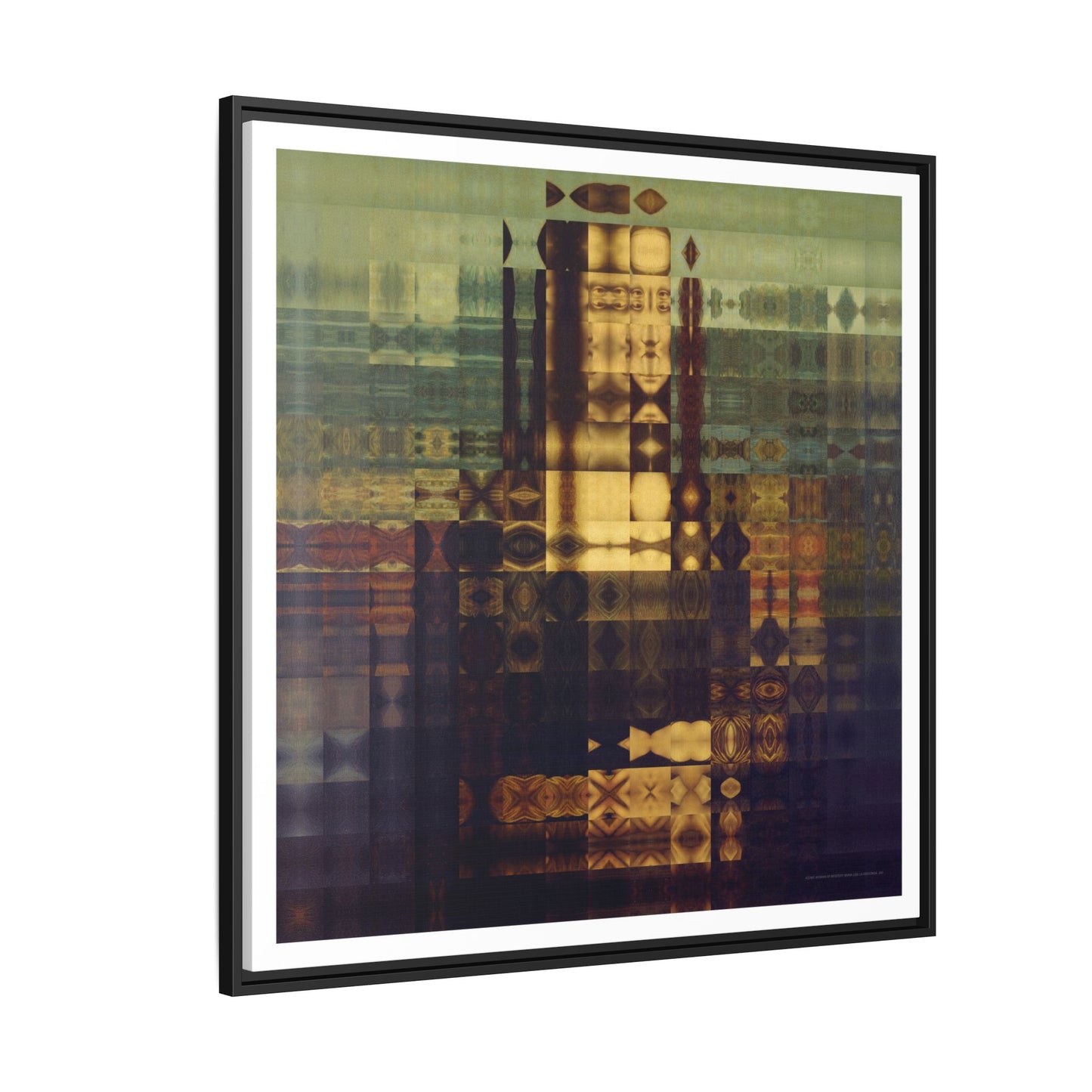 La Gioconda / Mona Lisa Abstract Portrait Collage Art — Matte Canvas, Framed (Multi-color options)