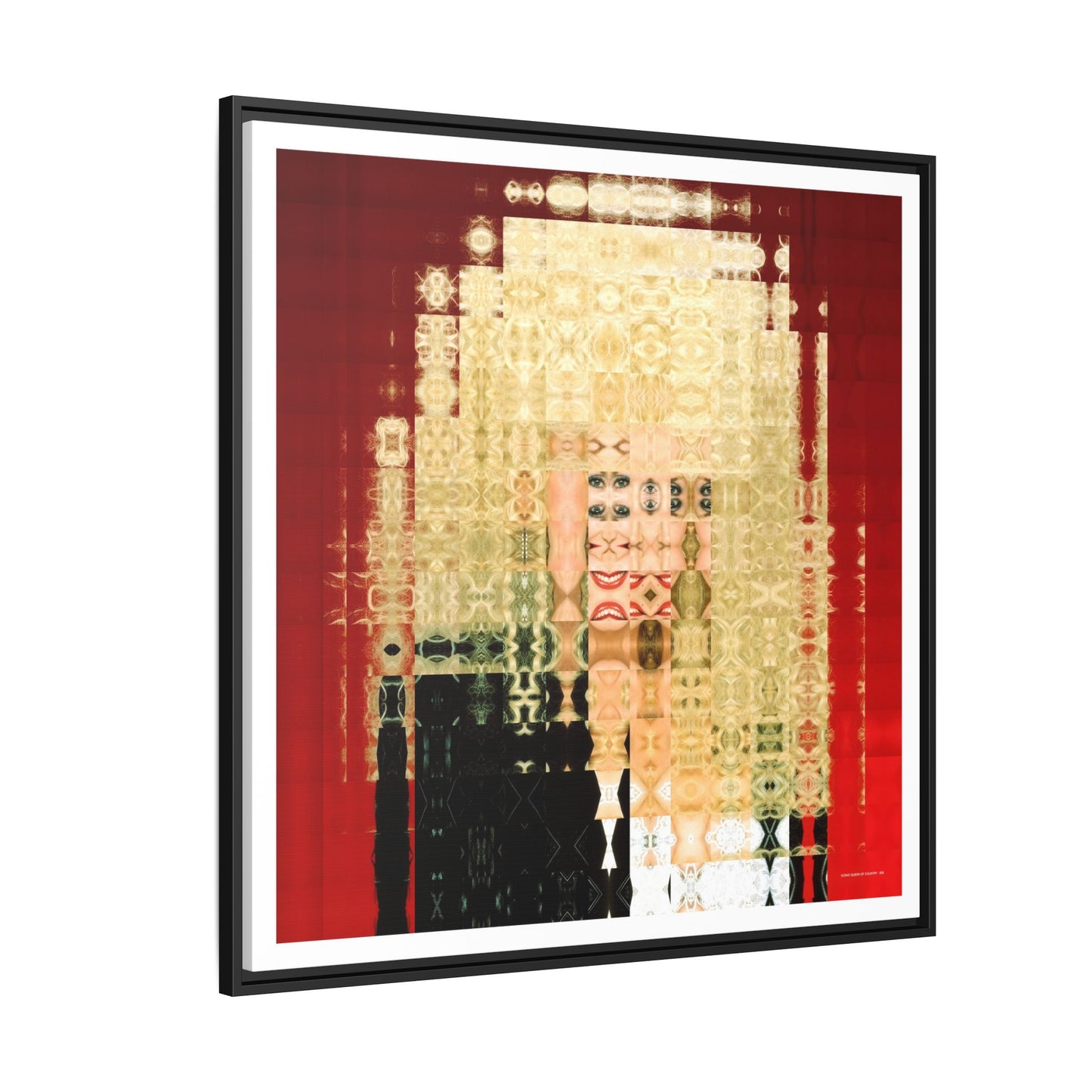 Iconic Queen of Country VI, Dolly Abstract Portrait Collage Art — Matte Canvas, Framed (Multi-color options)