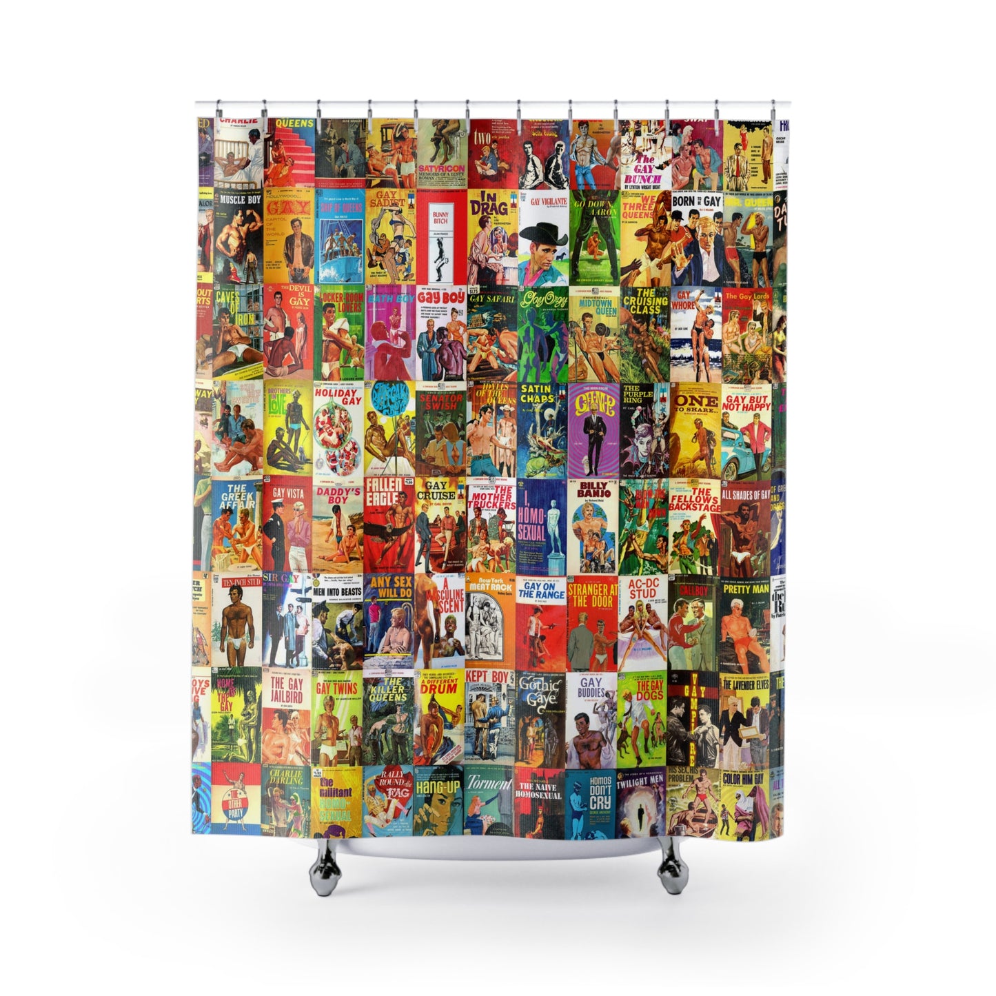 Mid-Century Gay Pulp Fiction Shower Curtain