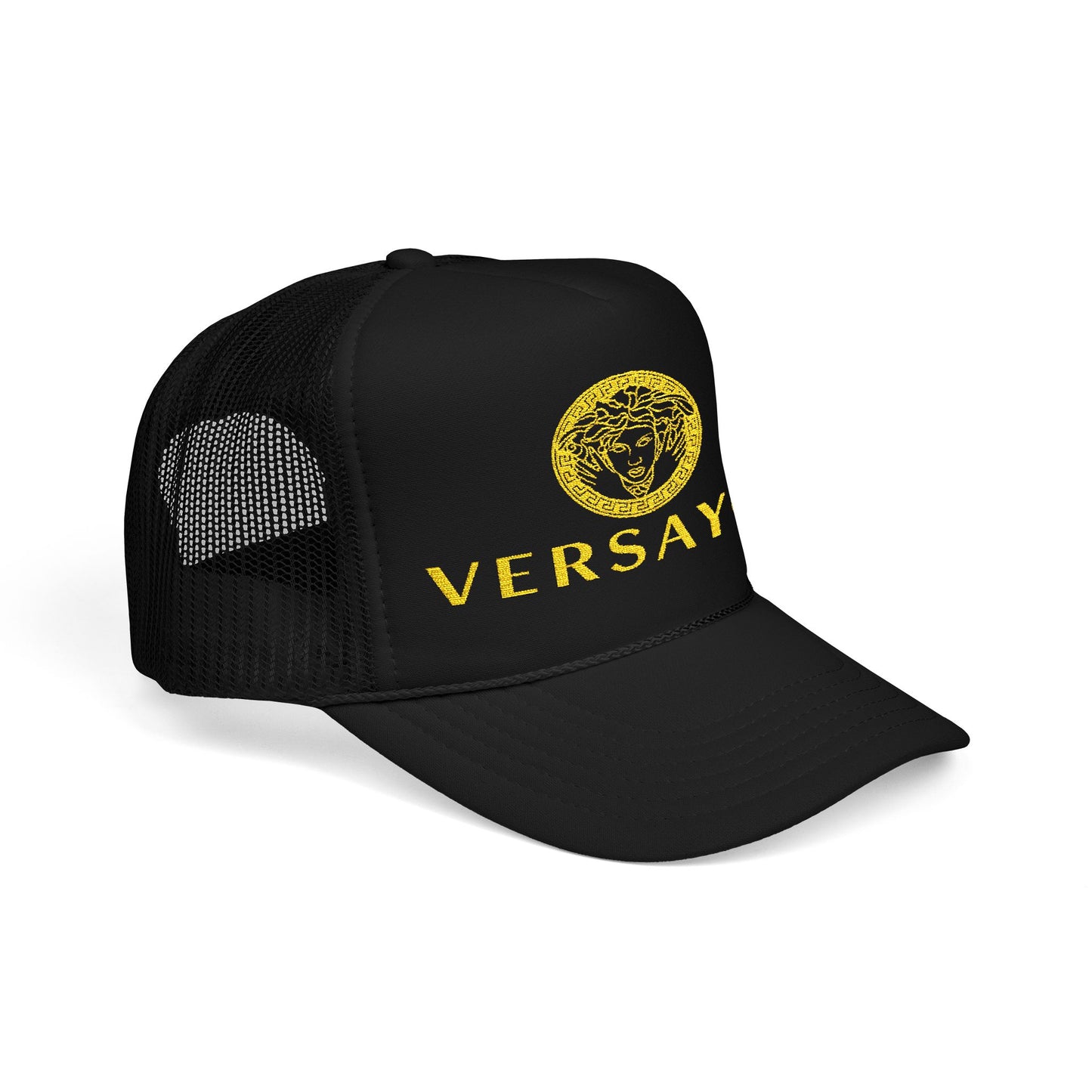 VERSAYCE Gold Logo Embroidered Trucker Hat