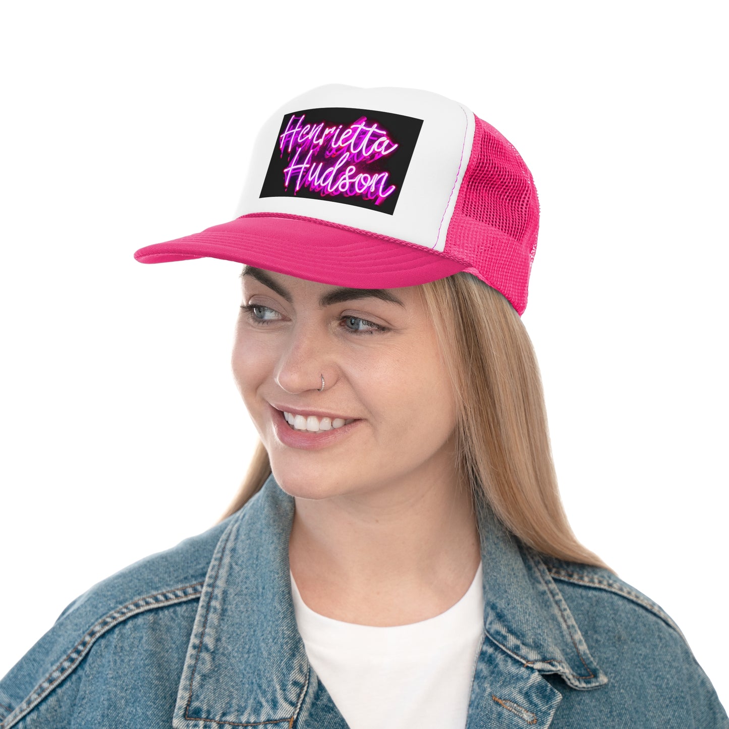 Neon Sign Trucker Cap, Black or Pink