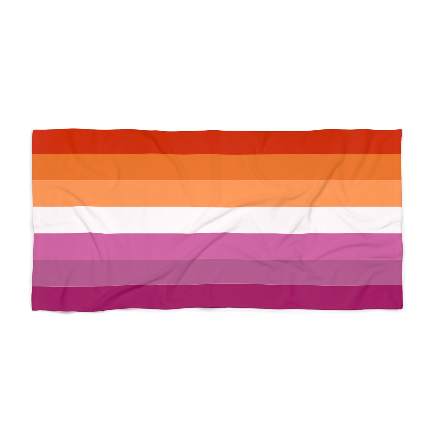 Lesbian Pride Flag Beach Towel - horizontal stripe deco