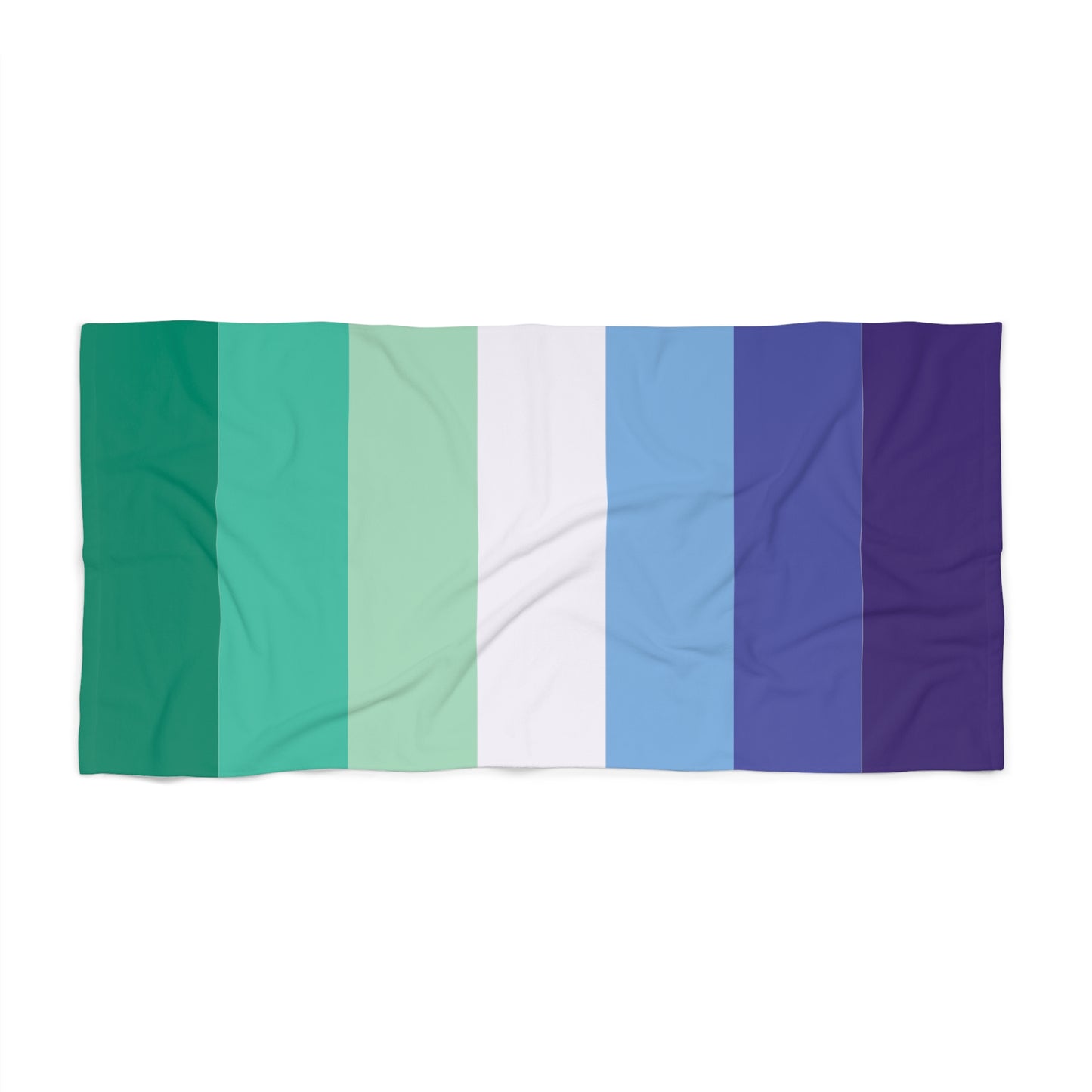 Trans-Inclusive Gay Men's Pride Flag Beach Towel - vertical stripe deco