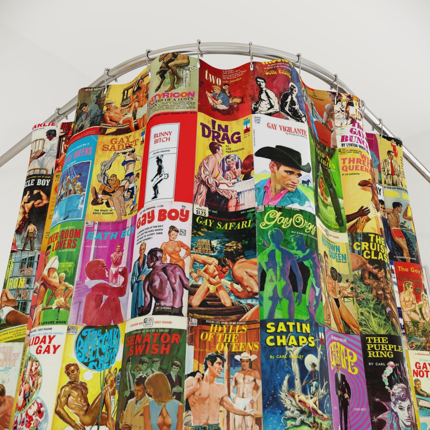 Mid-Century Gay Pulp Fiction Shower Curtain