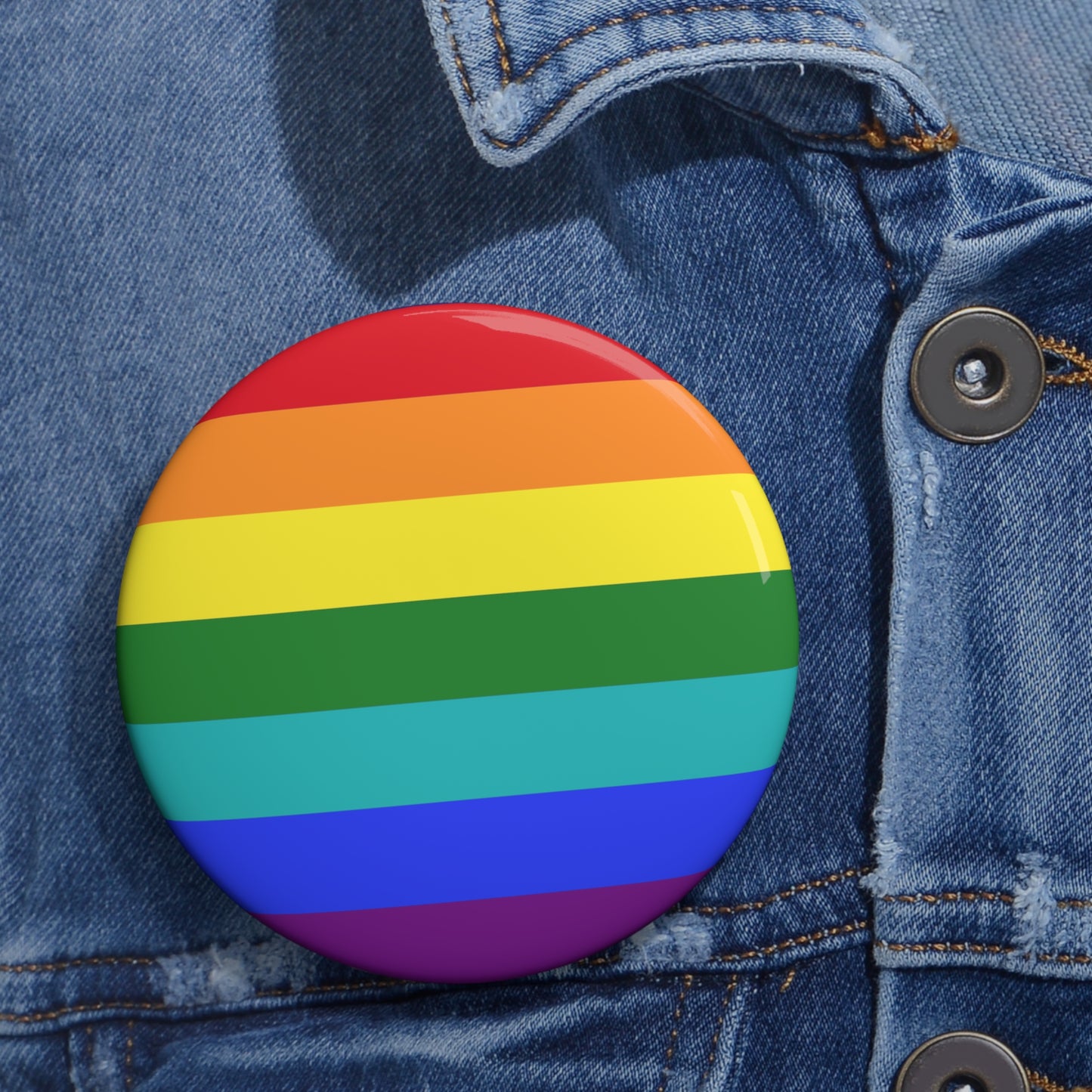 Iconic 1978-1979 Gay Rights Pride Flag Rainbow Pin Button