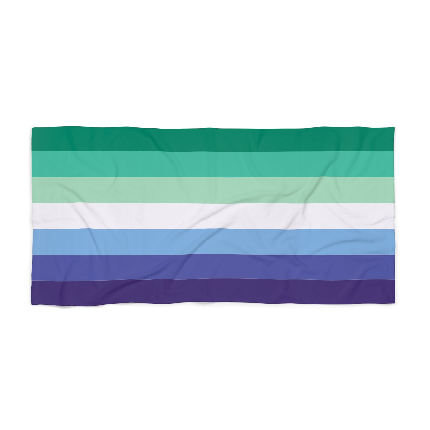 Trans-Inclusive Gay Men's Pride Flag Beach Towel - horizontal stripe deco