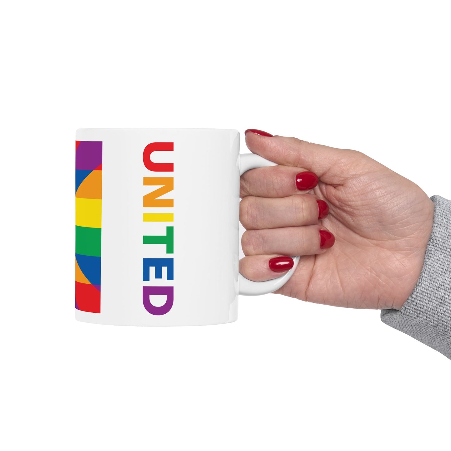 Florida Rainbow Pride Flag "UNITED" Ceramic Mug