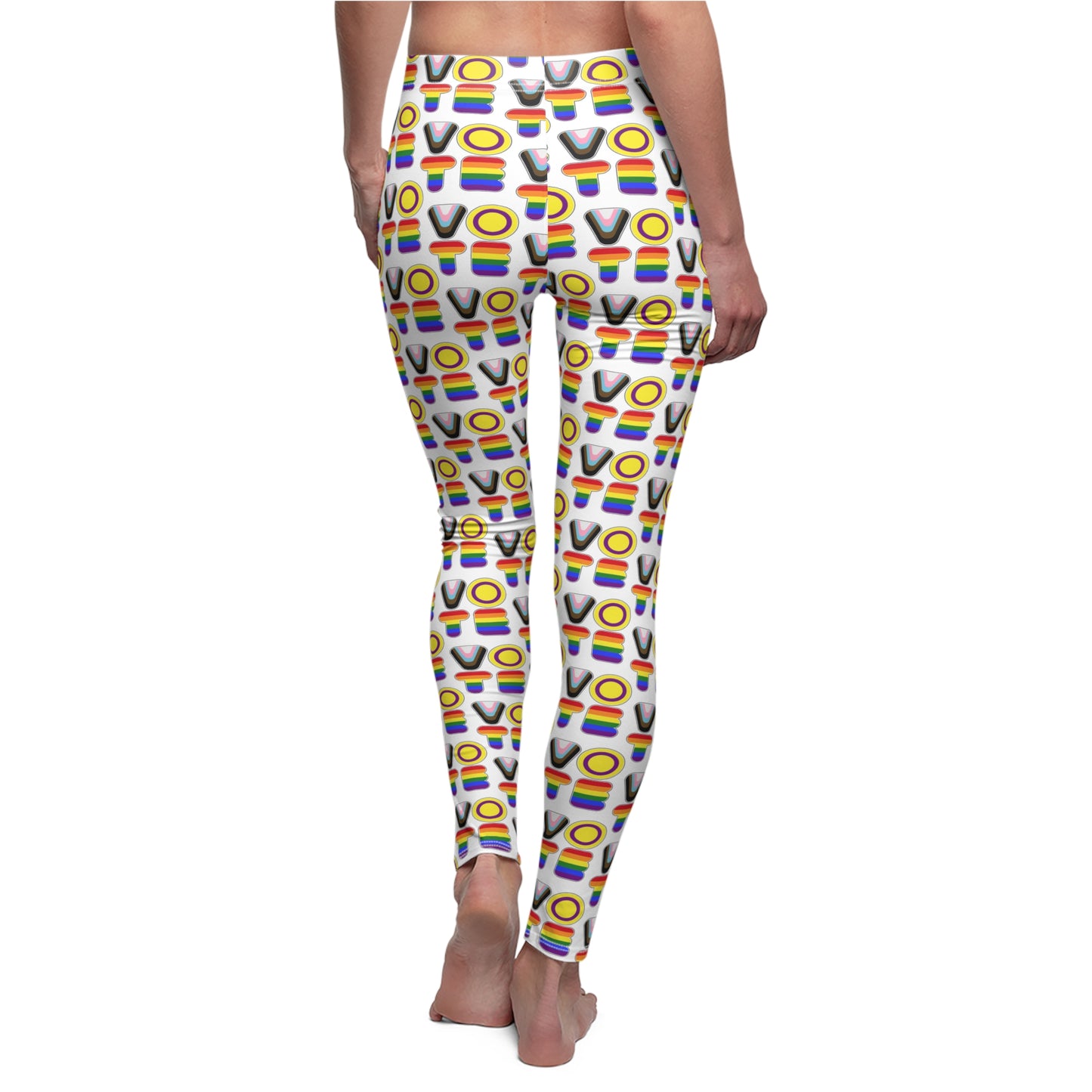 VOTE Leggings - new progress pride deco on white