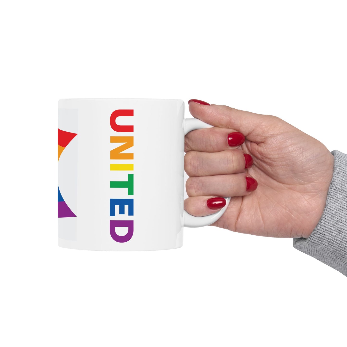 Ohio Rainbow Pride Flag "UNITED" Ceramic Mug