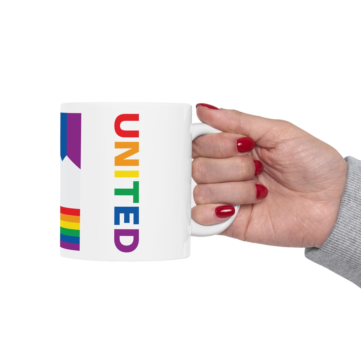 Utah Rainbow Pride Flag "UNITED" Ceramic Mug