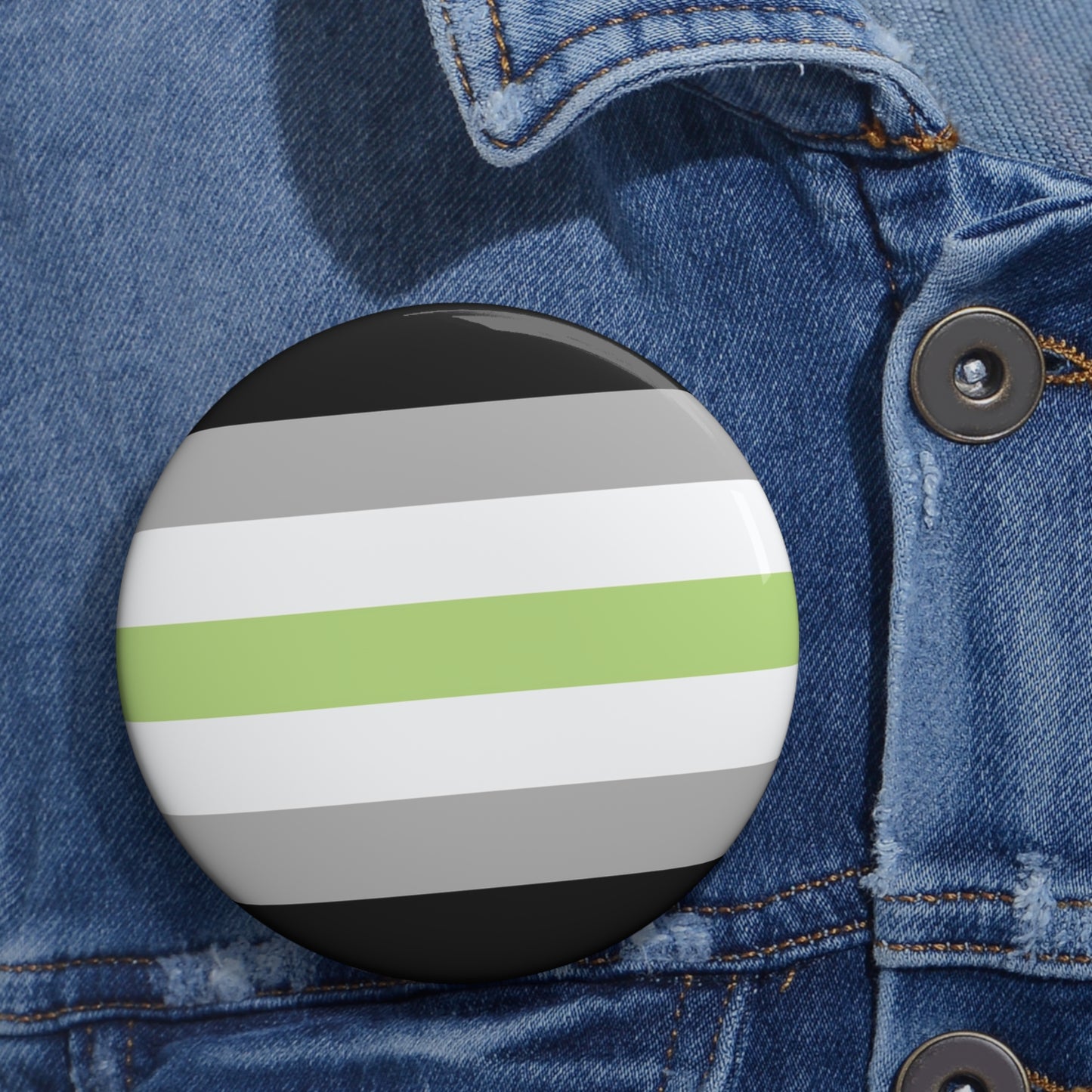 Agender Pride Flag Rainbow Pin Button