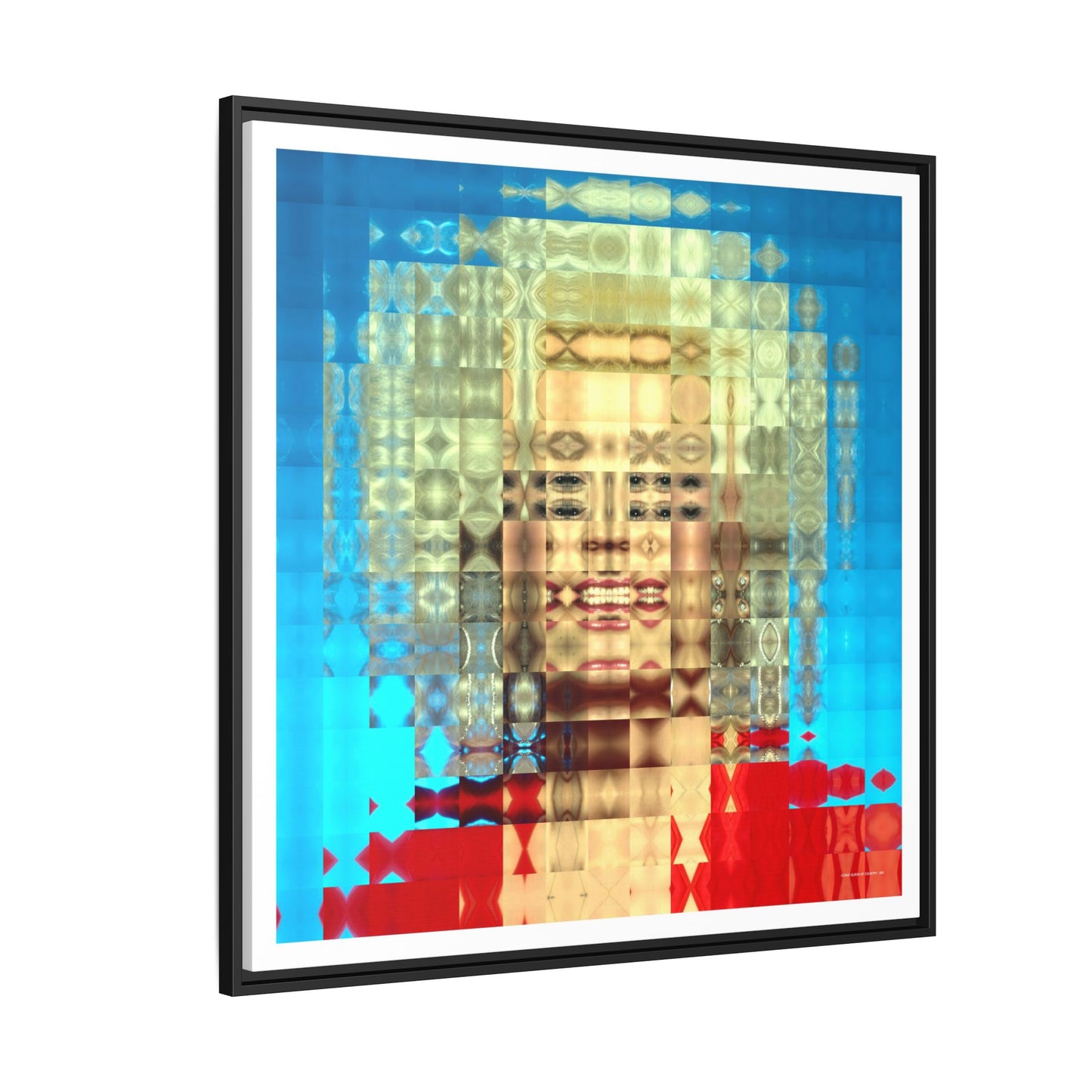 Iconic Queen of Country V, Dolly Abstract Portrait Collage Art — Matte Canvas, Framed (Multi-color options)