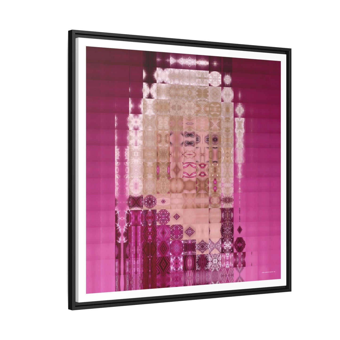 Iconic Queen of Country IV, Dolly Abstract Portrait Collage Art — Matte Canvas, Framed (Multi-color options)