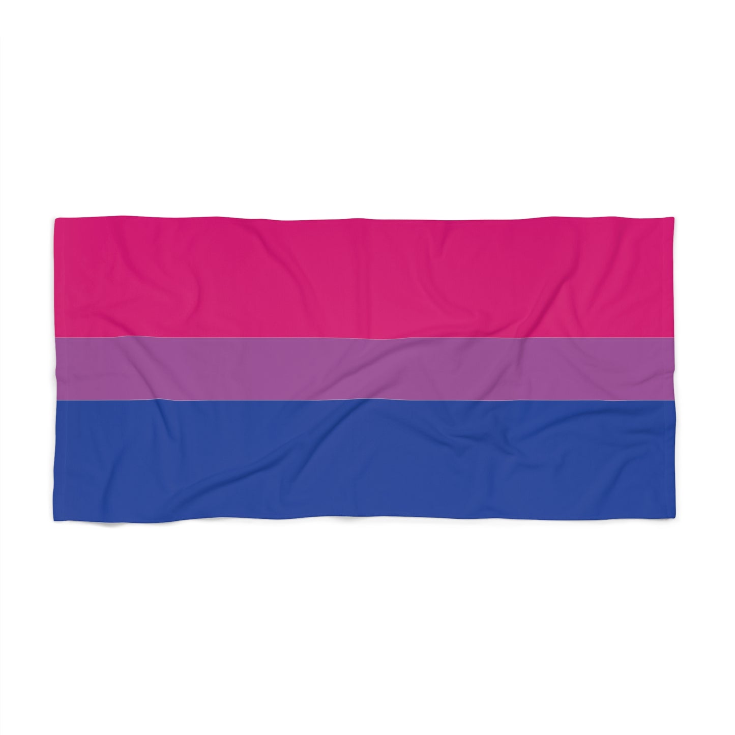 Bisexual Pride Flag Beach Towel - horizontal stripe deco
