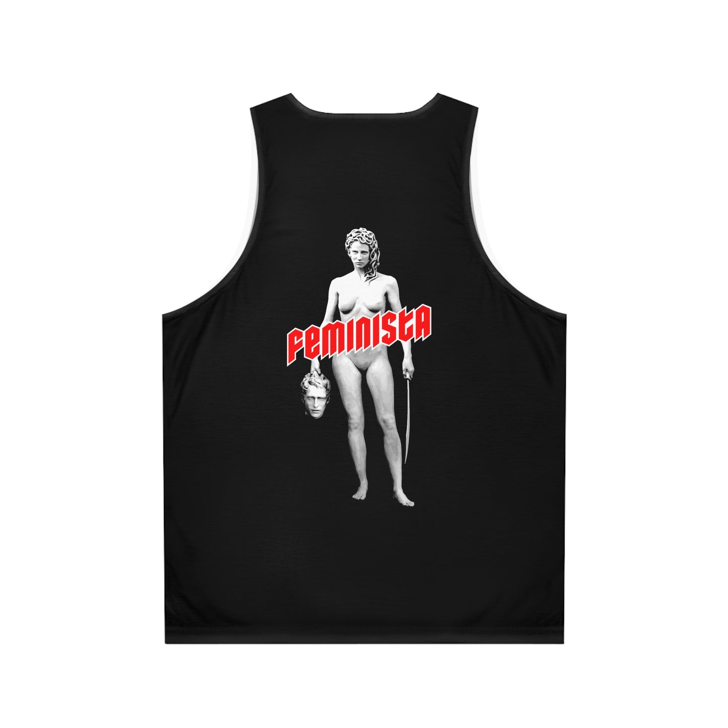 FEMINISTA Tank Top - Red Deco on Black