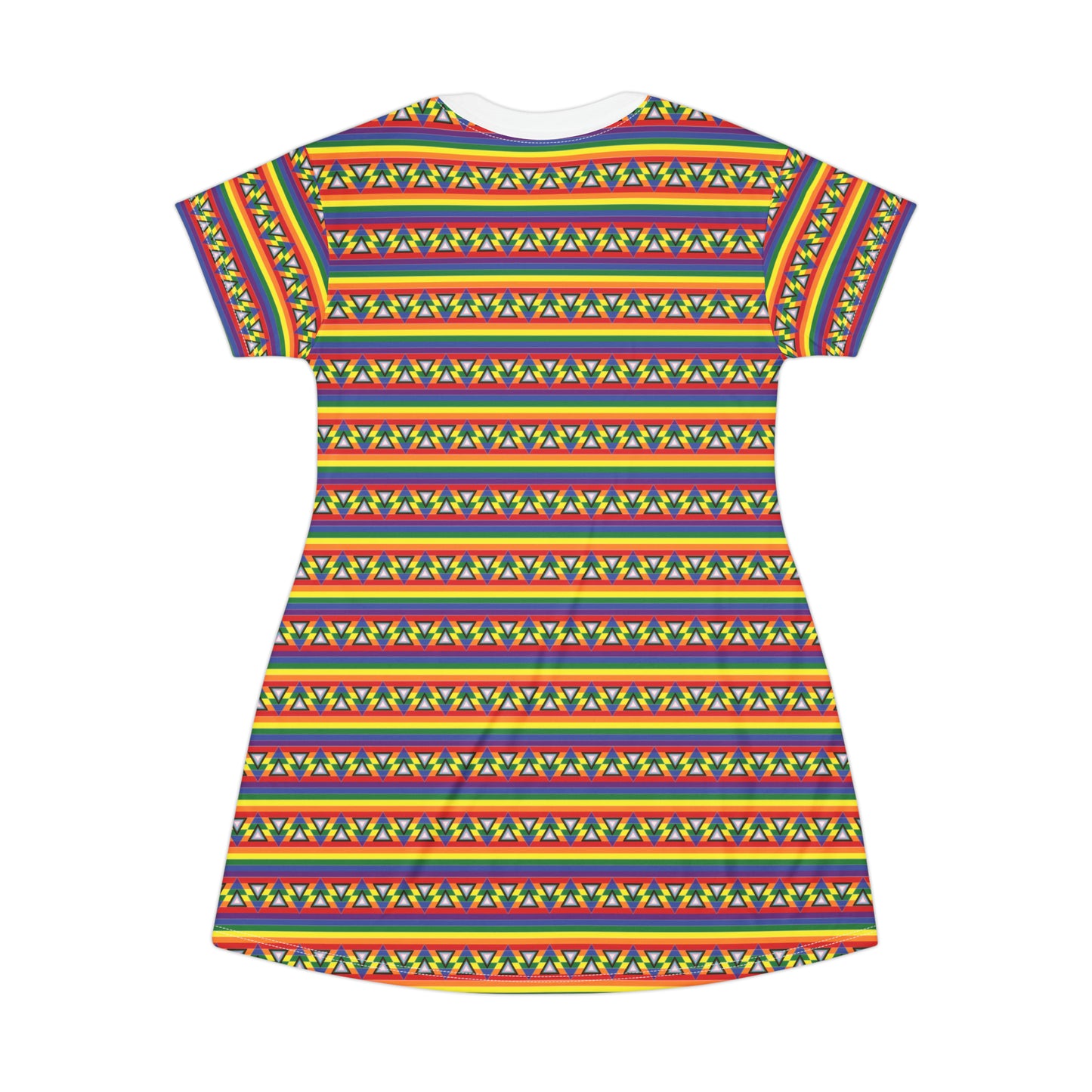 Progress Pride T-Shirt Dress - triangle arrow pattern deco