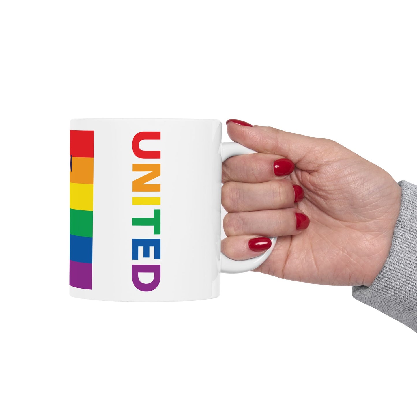 Oregon Rainbow Pride Flag "UNITED" Ceramic Mug