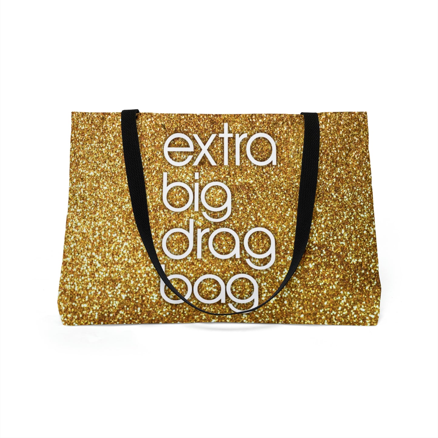 Extra Big Drag Bag - gold sparkles