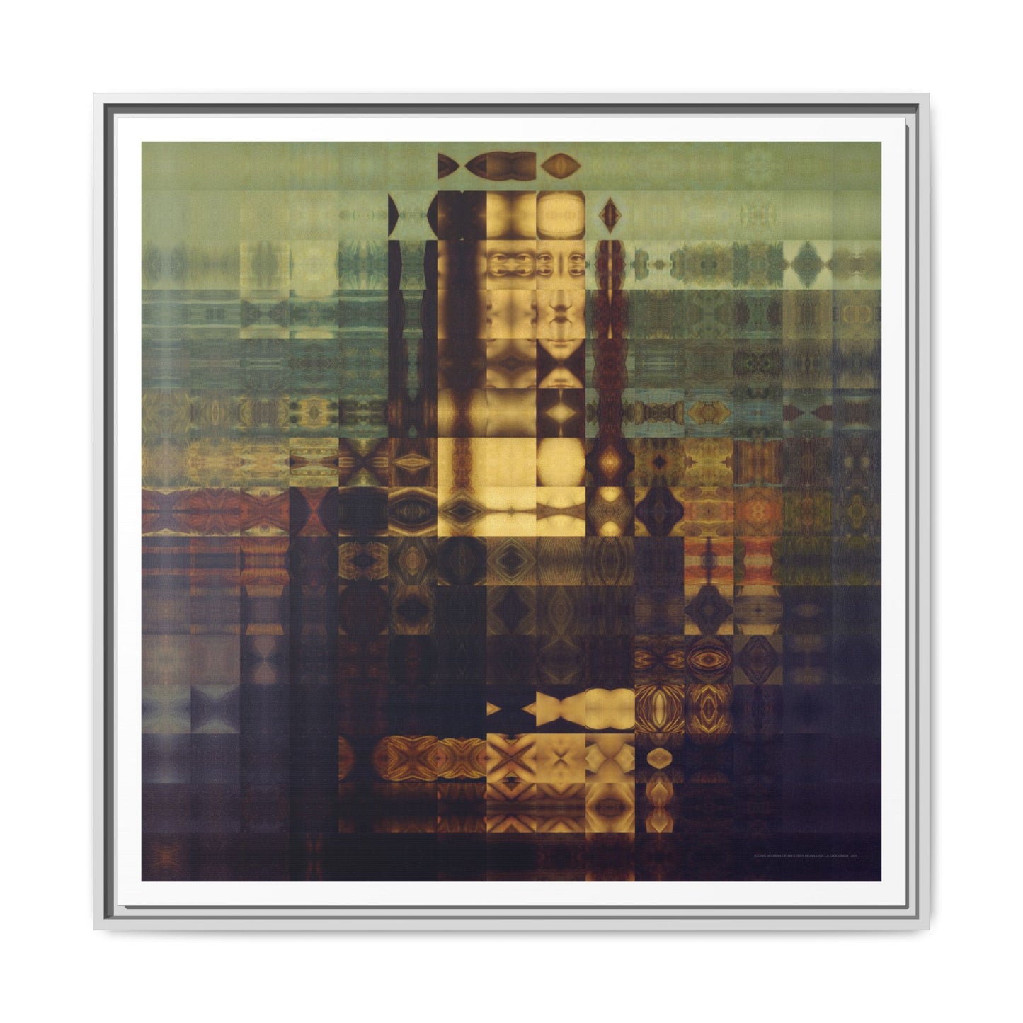 La Gioconda / Mona Lisa Abstract Portrait Collage Art — Matte Canvas, Framed (Multi-color options)