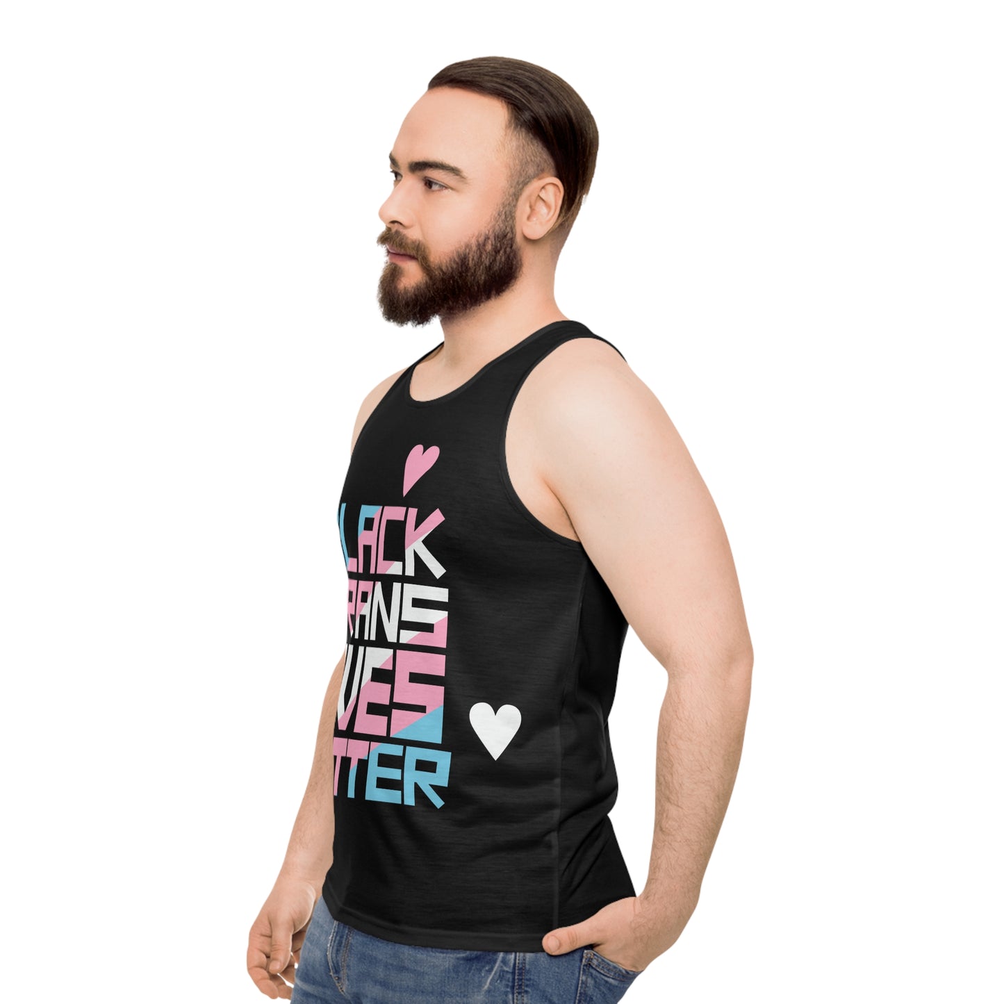 BLACK TRANS LIVES MATTER Tank Top - San Francisco Tenderloin Deco on Black