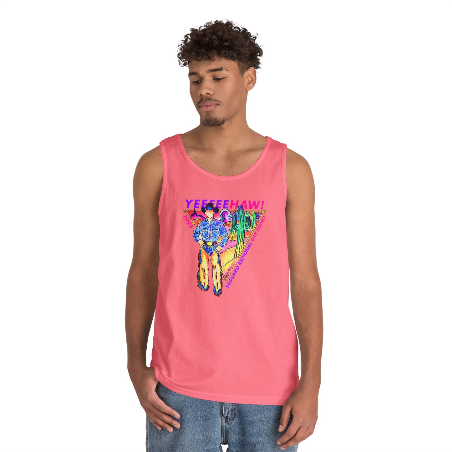 YEEEEEHAW! Universal Heavy Cotton Tank Top - White or Pink