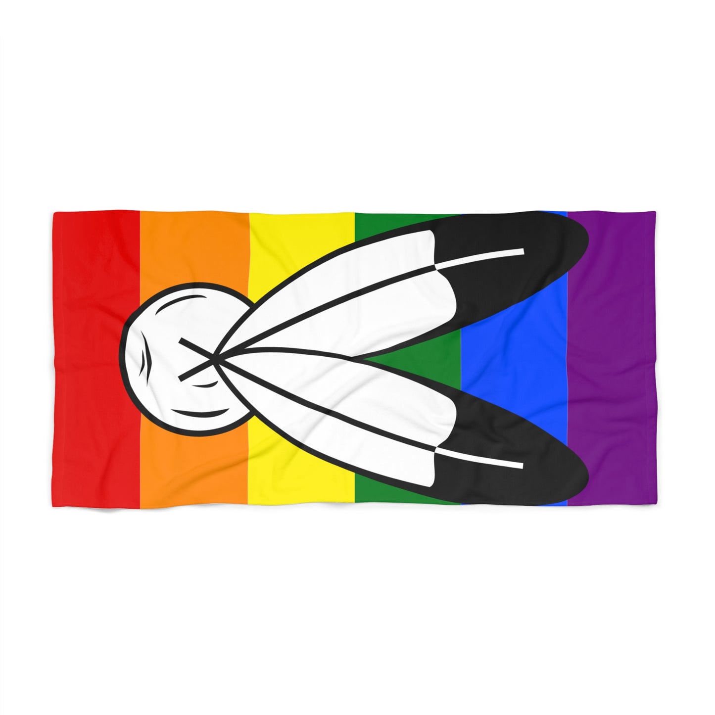 Two-Spirit Pride Flag Beach Towel - vertical stripe deco