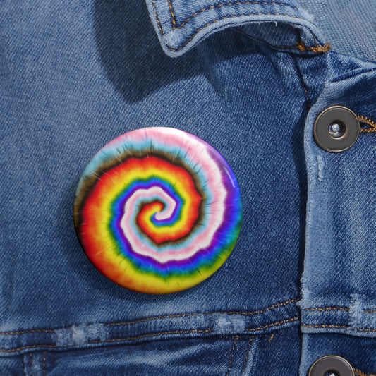 Progress Pride Tie-Dye Pin Button