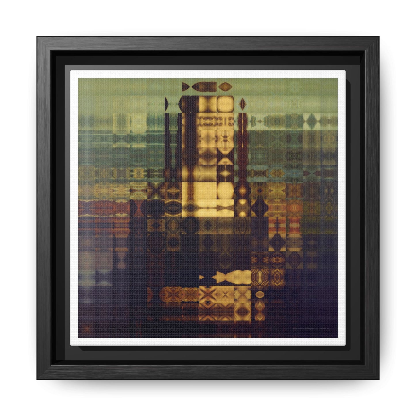 La Gioconda / Mona Lisa Abstract Portrait Collage Art — Matte Canvas, Framed (Multi-color options)
