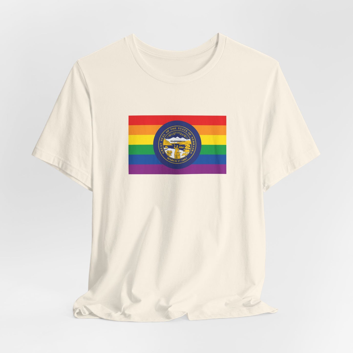 Nebraska Rainbow Pride Flag T-shirt, Several Color Options