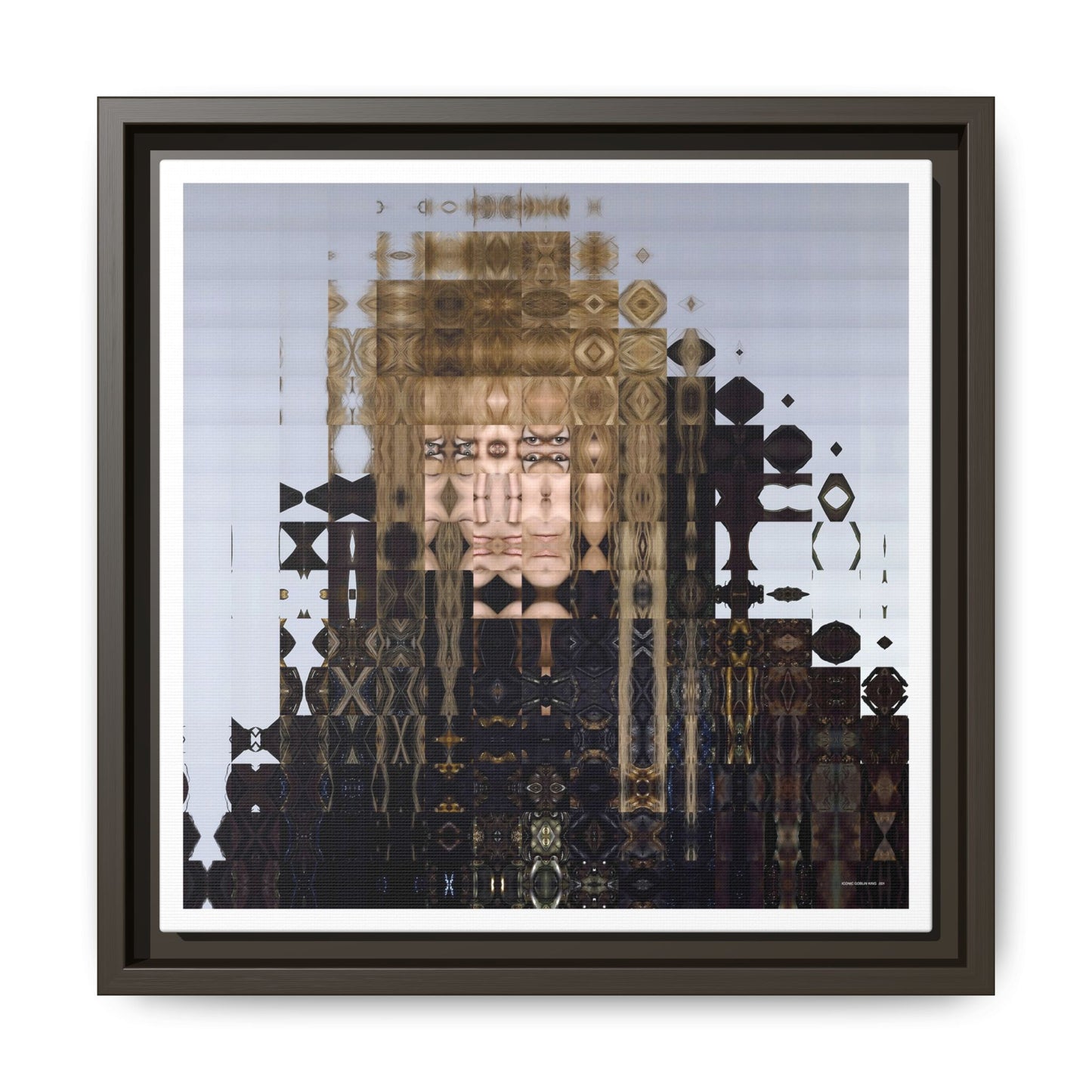 Iconic Goblin King Abstract Portrait Collage Art — Matte Canvas, Framed (Multi-color options)