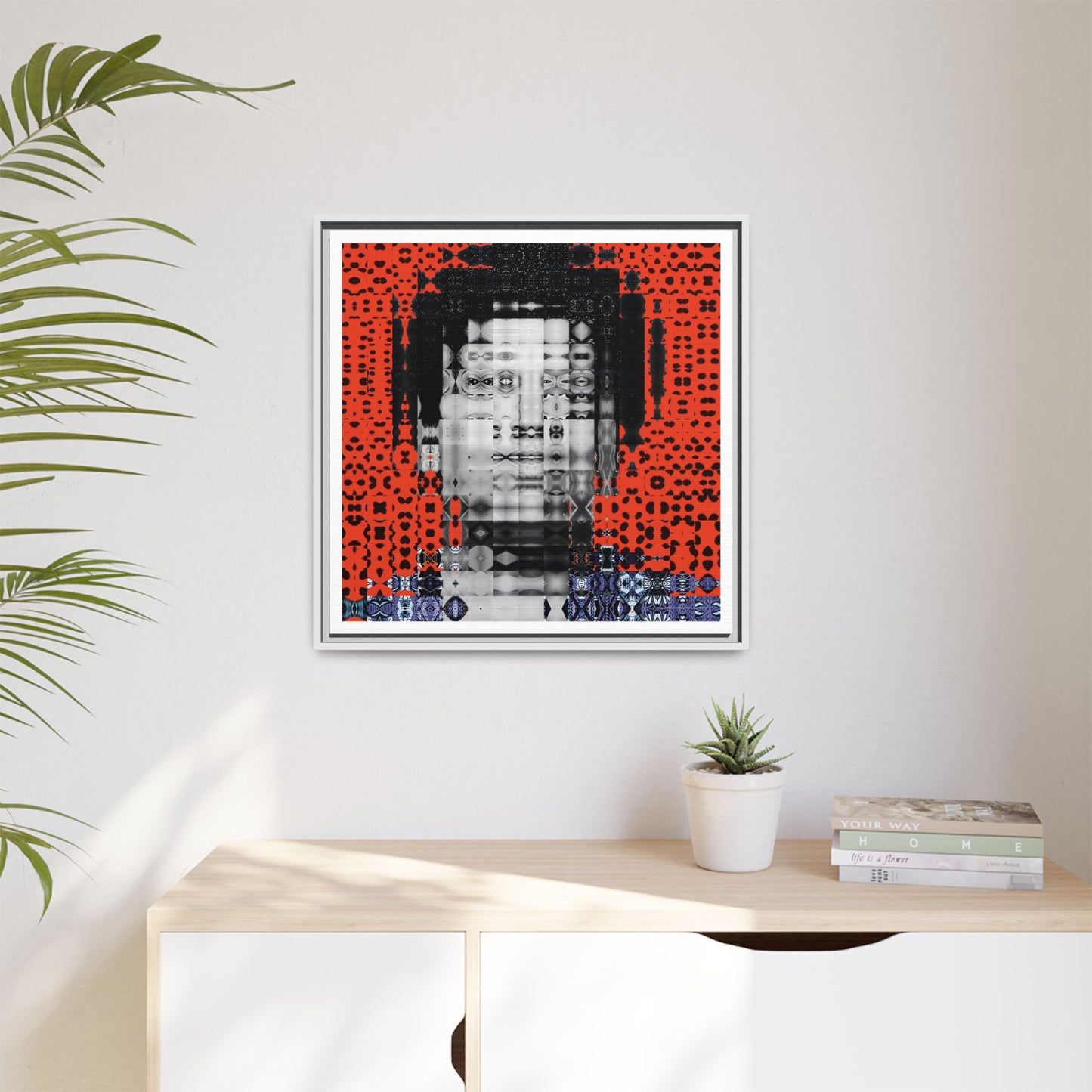 Iconic Foundational Feminist icon Audre Lorde Abstract Portrait Collage Art — Matte Canvas, Framed (Multi-color options)