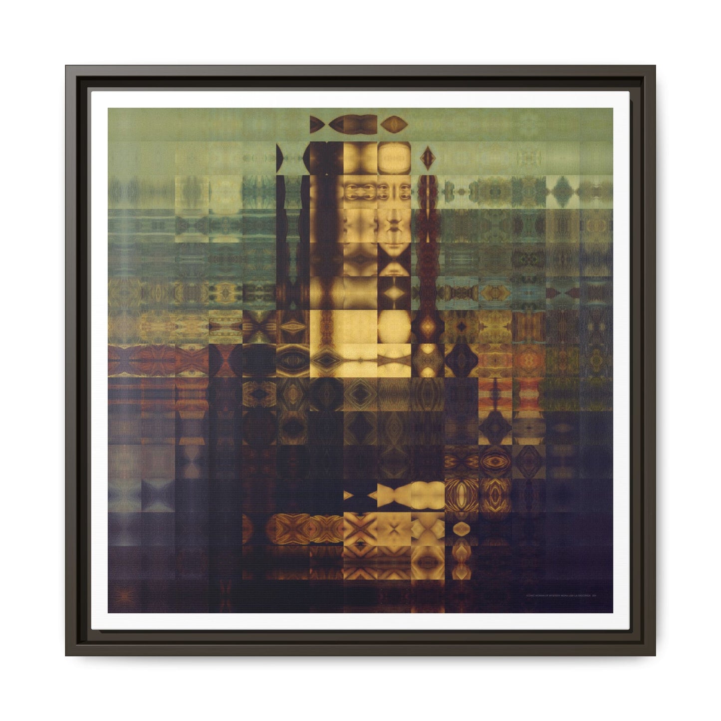 La Gioconda / Mona Lisa Abstract Portrait Collage Art — Matte Canvas, Framed (Multi-color options)