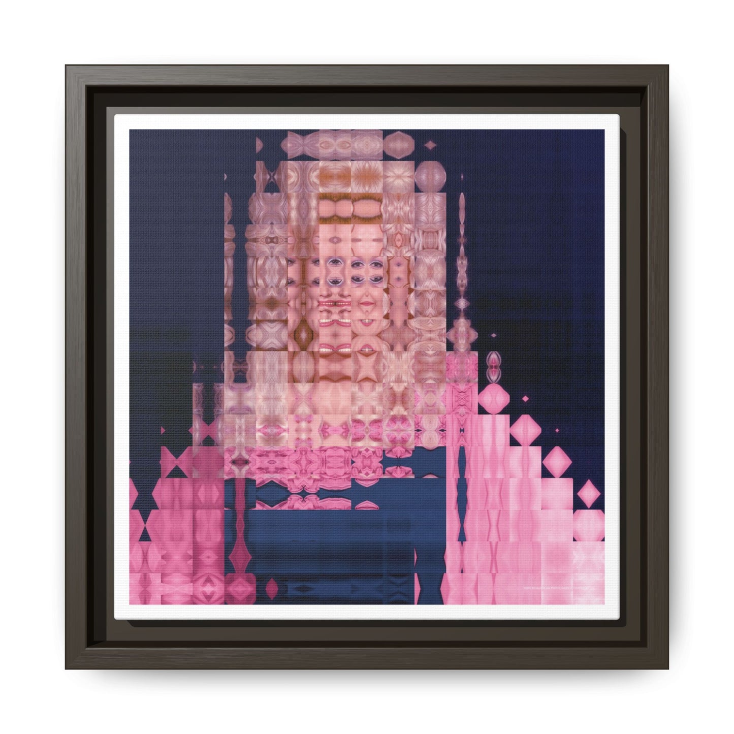 Iconic Big Blonde Wig Energy: Queen of Country Abstract Portrait Collage Art — Matte Canvas, Framed (Multi-color options)