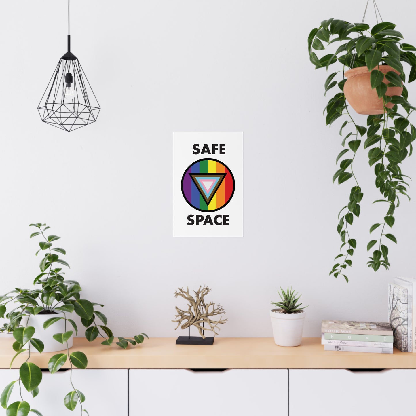 SAFE SPACE Poster - rainbow triangle deco