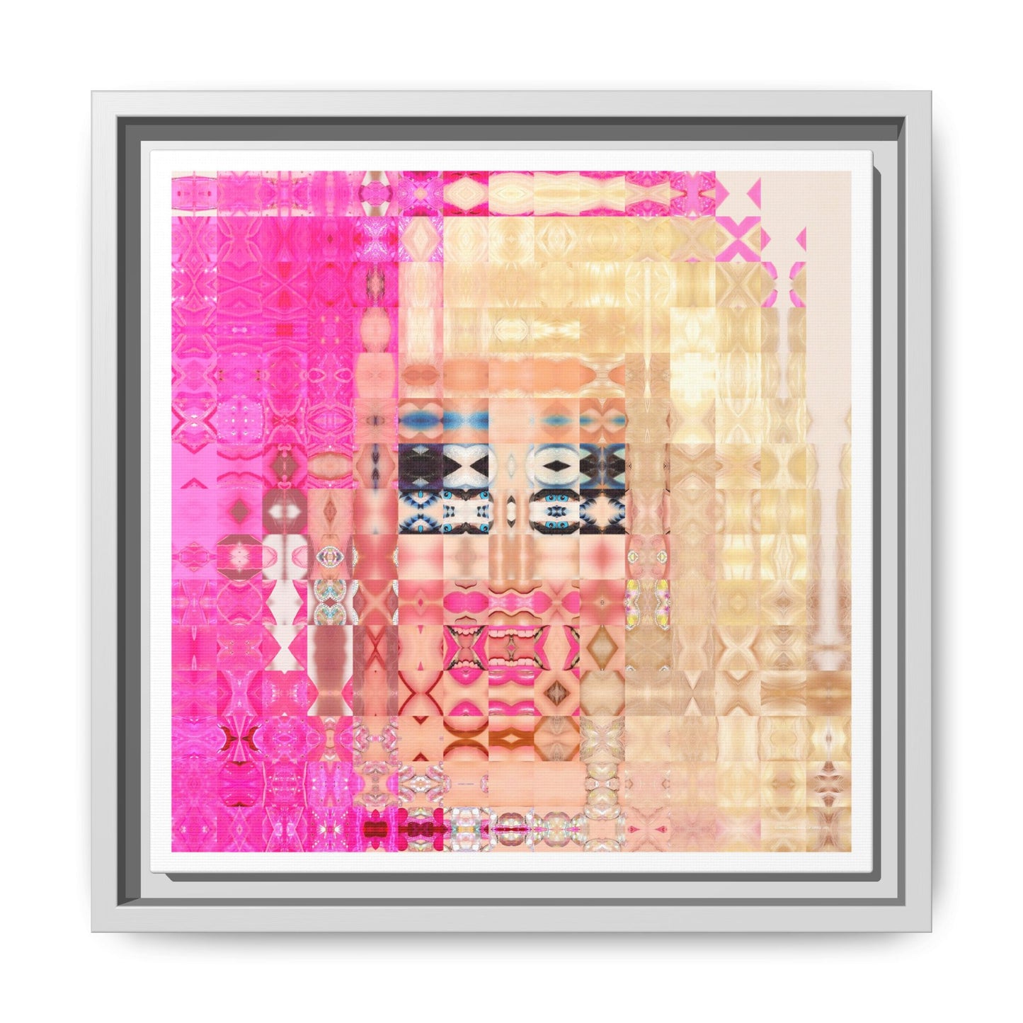 Iconic Living Doll of Drag Abstract Portrait Collage Art — Matte Canvas, Framed (Multi-color options)