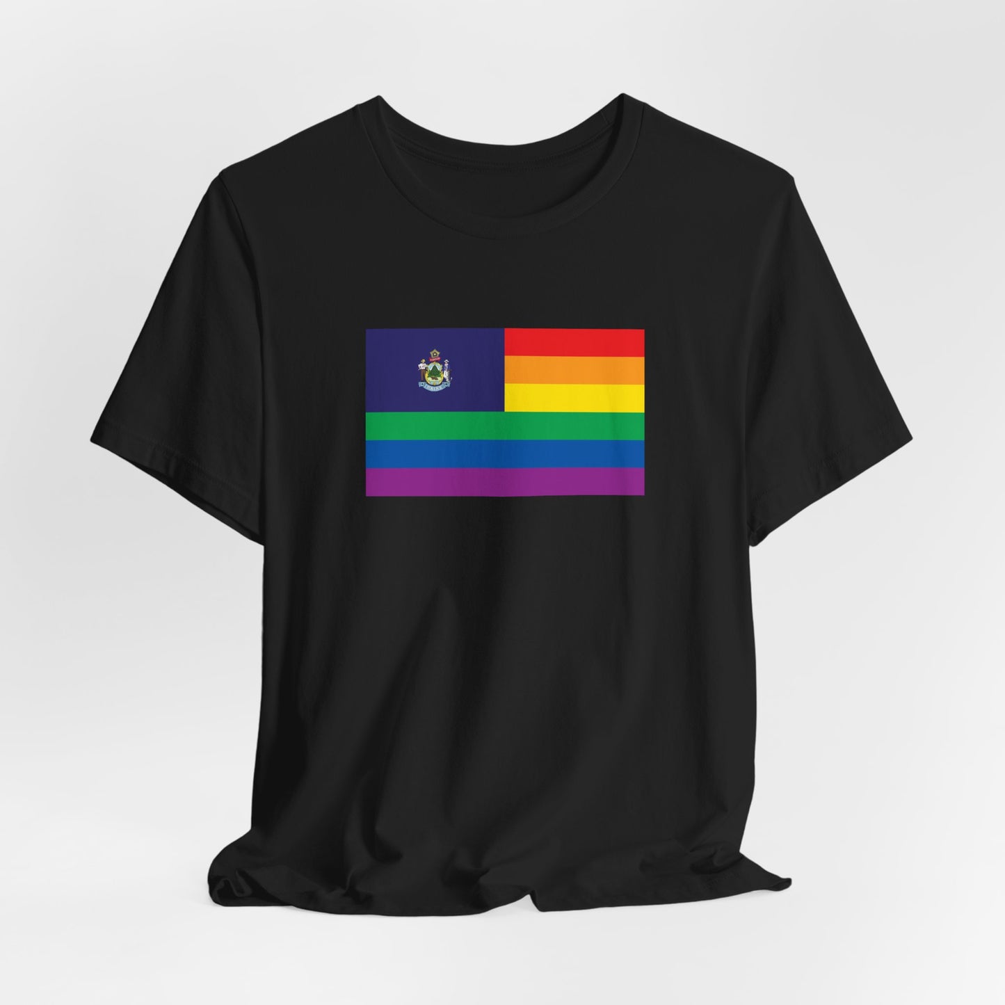 Maine Rainbow Pride Flag T-shirt, Several Color Options