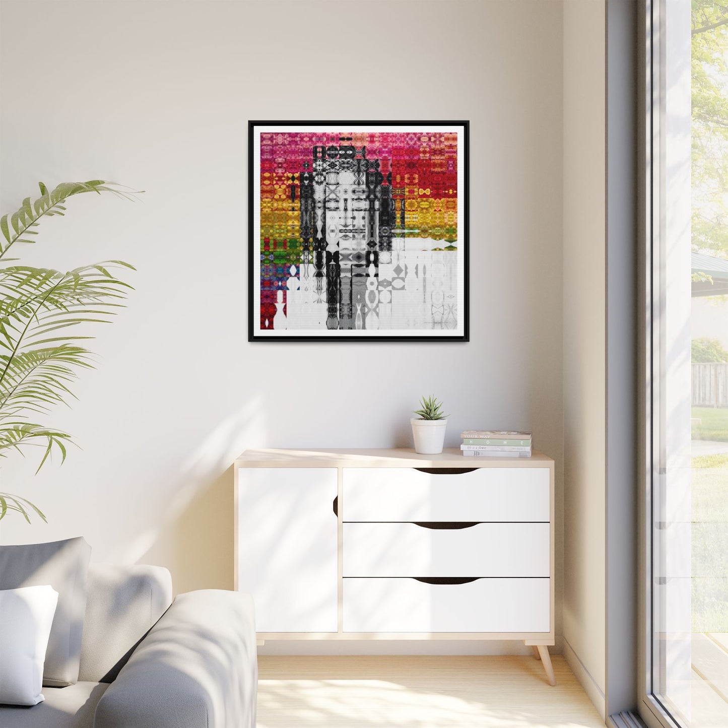 Iconic Voice That Refused Silence, Sylvia Rivera Abstract Portrait Collage Art — Matte Canvas, Framed (Multi-color options)