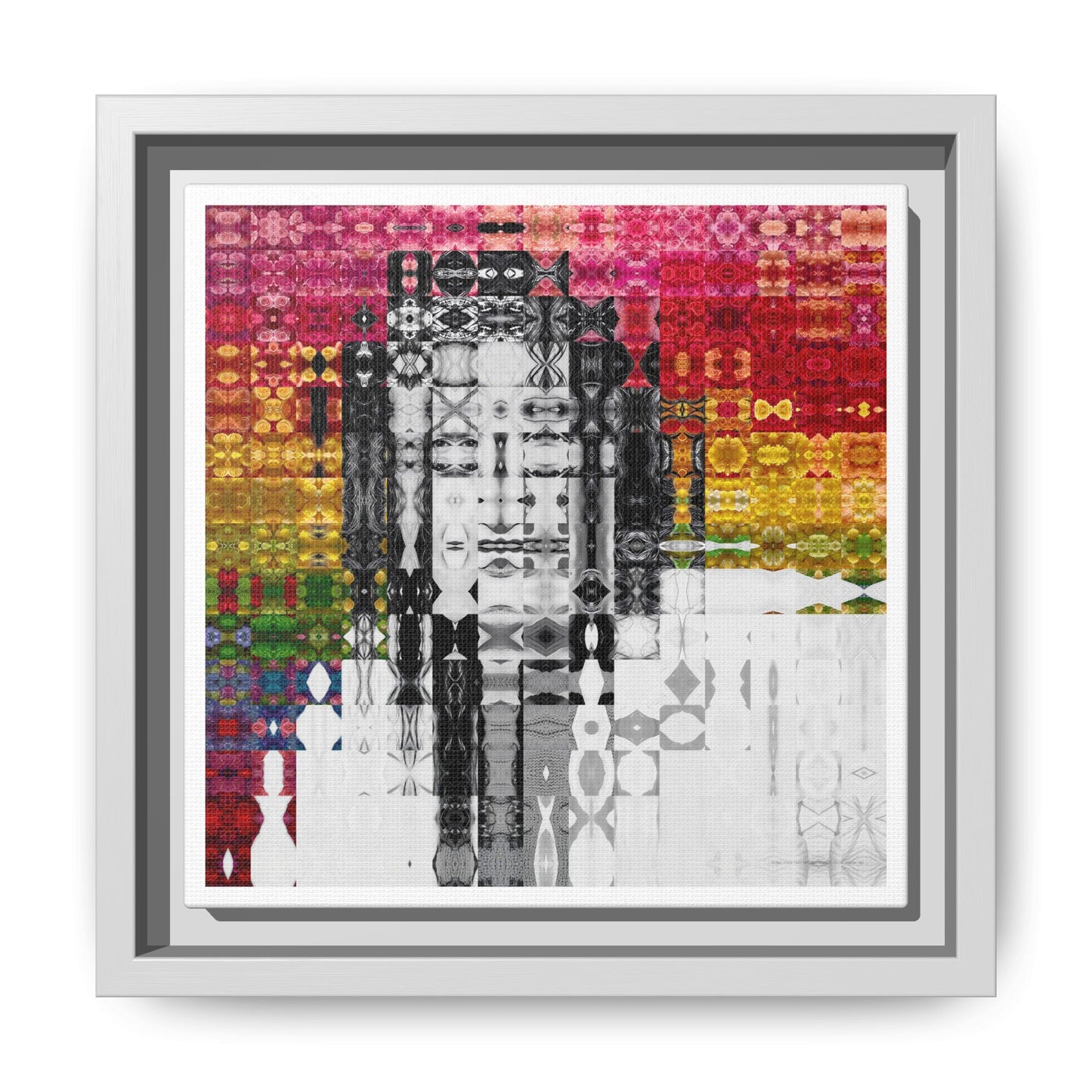 Iconic Voice That Refused Silence, Sylvia Rivera Abstract Portrait Collage Art — Matte Canvas, Framed (Multi-color options)