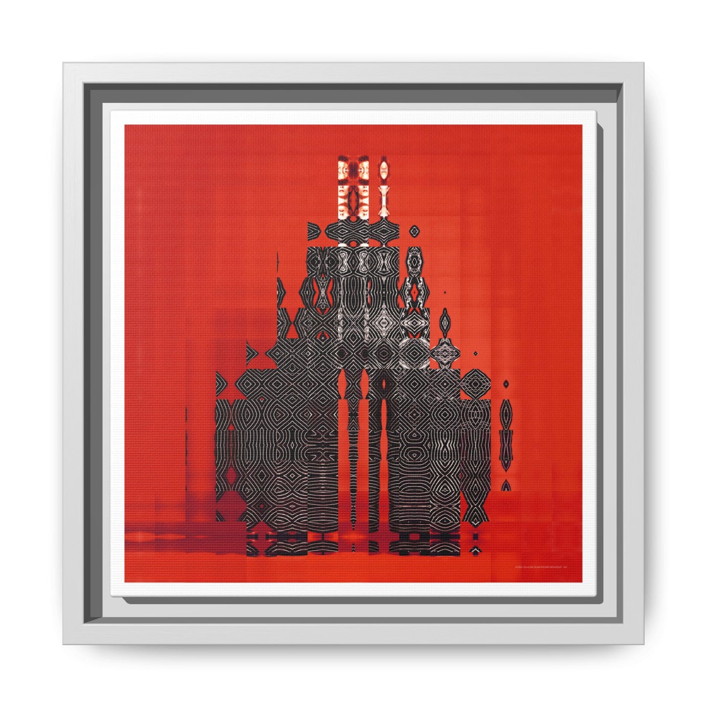 Iconic 70s Alien Glam Rocker Spacesuit Abstract Portrait Collage Art — Matte Canvas, Framed (Multi-color options)