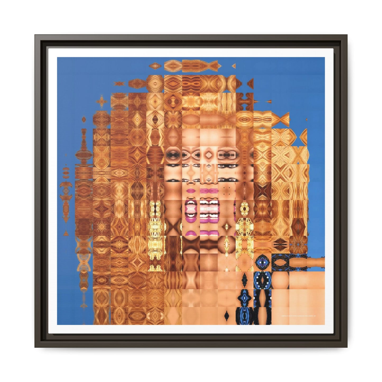America's Most Iconic Glamazon Drag Queen Abstract Portrait Collage Art — Matte Canvas, Framed (Multi-color options)