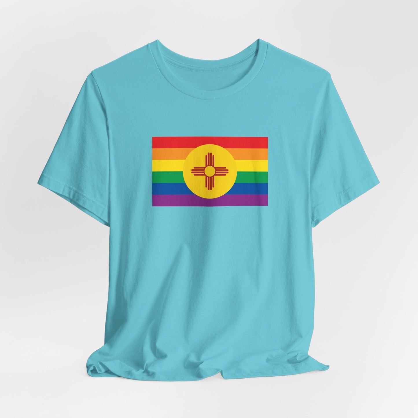 New Mexico Rainbow Pride Flag T-shirt, Several Color Options