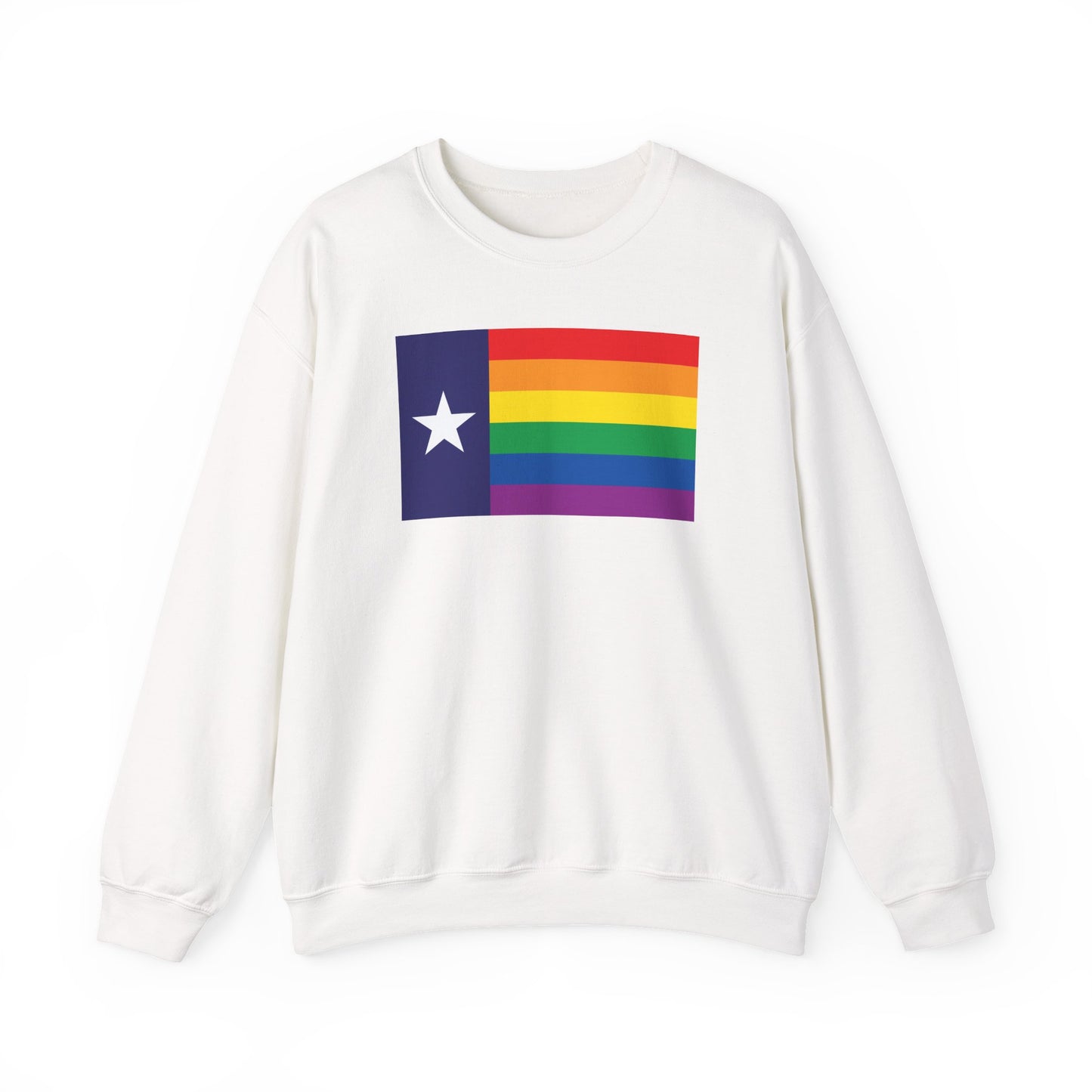 Texas Rainbow Pride Flag Unisex Crewneck Sweatshirt—White, Black or Light Pink