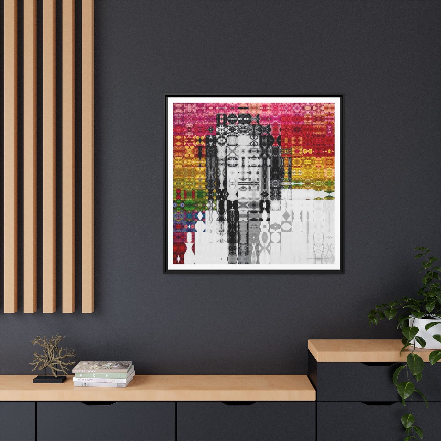 Iconic Voice That Refused Silence, Sylvia Rivera Abstract Portrait Collage Art — Matte Canvas, Framed (Multi-color options)